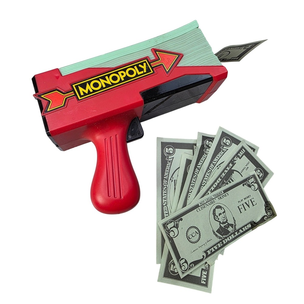 Hasbro Monopoly Cash Grab Money Gun Blaster Game Toy Red Green E3037 S2
